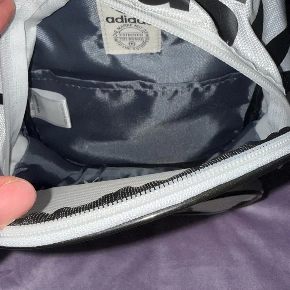 adidas White and Black Trefoil Mini Backpack - Picture 2 of 3